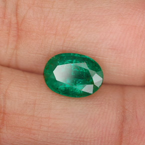 Esmeralda verde natural de 1,62 ct, corte óvalo, SI-I1