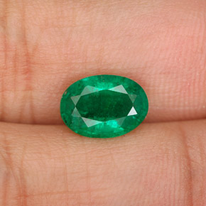 Esmeralda verde natural de 1,37 ct, corte óvalo, SI-I1