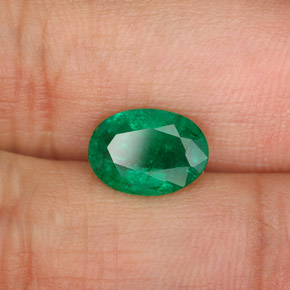 Esmeralda verde natural de 1,37 ct, corte óvalo, SI-I1