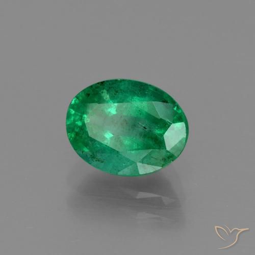 Esmeralda Verde medio natural de 1.55 ct, Ovalada, SI-I1