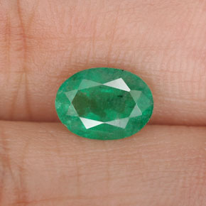 Esmeralda verde natural de 1,05 ct, corte óvalo, SI-I1