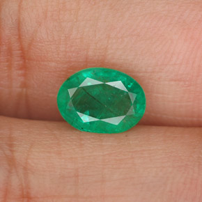 Esmeralda verde natural de 1,26 ct, corte óvalo, SI-I1
