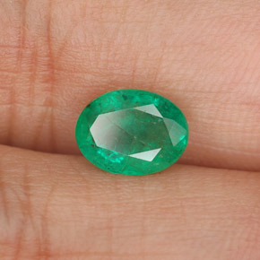 Esmeralda verde natural de 1,26 ct, corte óvalo, SI-I1