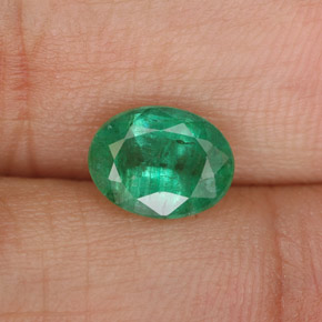 Esmeralda verde natural de 1,32 ct, corte óvalo, SI-I1