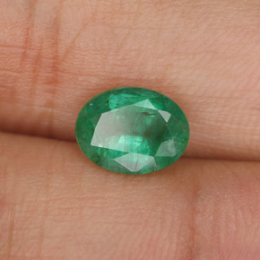 Esmeralda verde natural de 1,32 ct, corte óvalo, SI-I1