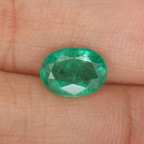 Esmeralda verde natural de 1,06 ct, corte óvalo, SI-I1