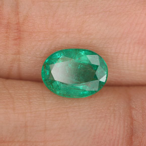Esmeralda verde natural de 1,06 ct, corte óvalo, SI-I1