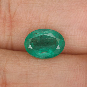 Esmeralda verde natural de 1,14 ct, corte óvalo, SI-I1