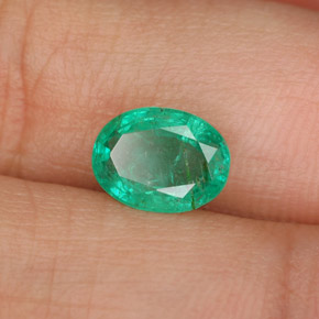 Esmeralda verde natural de 1,07 ct, corte óvalo, SI-I1