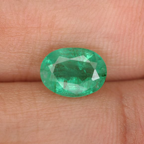 Esmeralda verde natural de 1,33 ct, corte óvalo, SI-I1