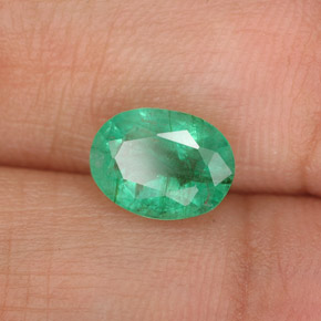 Esmeralda verde natural de 1,33 ct, corte óvalo, SI-I1
