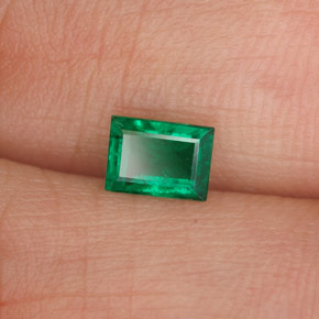 Esmeralda verde natural de 0,41 ct, baguette, SI-I1