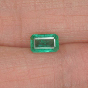Esmeralda verde natural de 0,52 ct, corte esmeralda, SI-I1