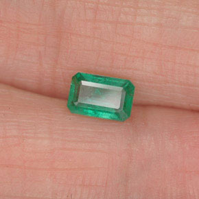 Esmeralda verde natural de 0,52 ct, corte esmeralda, SI-I1