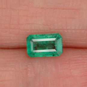 Esmeralda verde natural de 0,43 ct, corte esmeralda, SI-I1