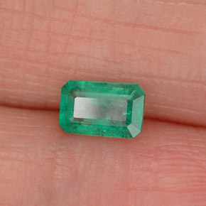 Esmeralda verde natural de 0,43 ct, corte esmeralda, SI-I1