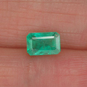 Esmeralda verde natural de 0,58 ct, corte esmeralda, SI-I1