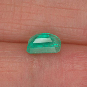 Esmeralda verde natural de 0,58 ct, corte esmeralda, SI-I1