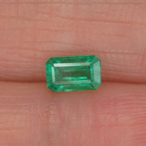 Esmeralda verde natural de 0,46 ct, corte esmeralda, SI-I1