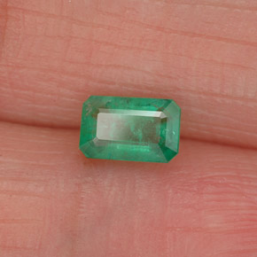 Esmeralda verde natural de 0,50 ct, corte esmeralda, SI-I1