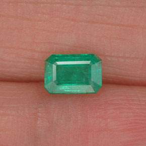 Esmeralda verde natural de 0,58 ct, corte esmeralda, SI-I1