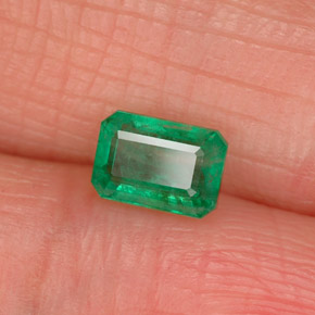 Esmeralda verde natural de 0,55 ct, corte esmeralda, SI-I1