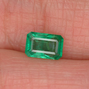Esmeralda verde natural de 0,54 ct, corte esmeralda, SI-I1