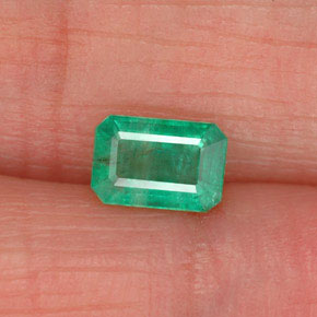 Esmeralda verde natural de 0,53 ct, corte esmeralda, SI-I1