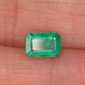 Esmeralda verde natural de 0,53 ct, corte esmeralda, SI-I1