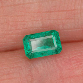 Esmeralda verde natural de 0,68 ct, corte esmeralda, SI-I1