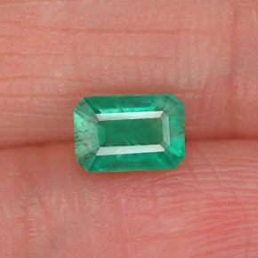 Esmeralda verde natural de 0,60 ct, corte esmeralda, SI-I1