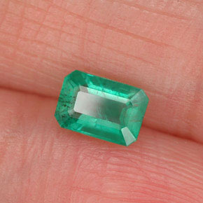 Esmeralda verde natural de 0,60 ct, corte esmeralda, SI-I1