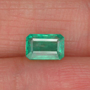 Esmeralda verde natural de 0,72 ct, corte esmeralda, SI-I1