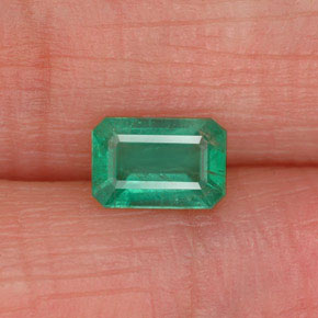 Esmeralda verde natural de 0,52 ct, corte esmeralda, SI-I1