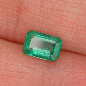 Esmeralda verde natural de 0,52 ct, corte esmeralda, SI-I1