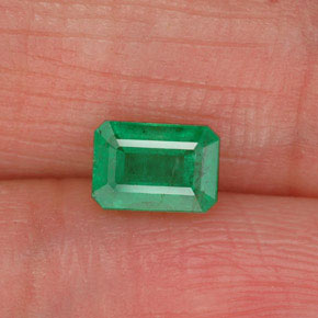 Esmeralda verde natural de 0,53 ct, corte esmeralda, SI-I1