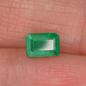 Esmeralda verde natural de 0,53 ct, corte esmeralda, SI-I1