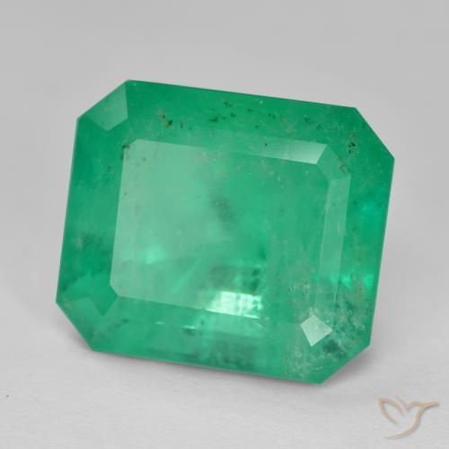 Esmeralda Verde jade natural de 10.88 ct, Corte Octágono / Esmeralda, SI-I1