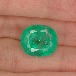 Esmeralda verde natural de 10,03 ct, corte óvalo, I1