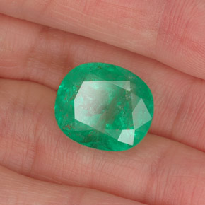 Esmeralda verde natural de 10,03 ct, corte óvalo, I1