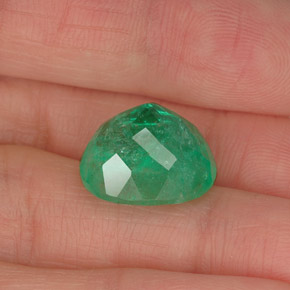Esmeralda verde natural de 10,03 ct, corte óvalo, I1