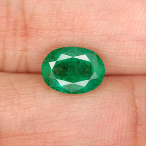 Esmeralda verde natural de 1,09 ct, corte óvalo, I1