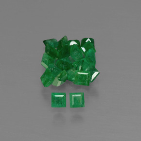 Gemas de esmeralda verde natural de  ct, cuadrado, SI