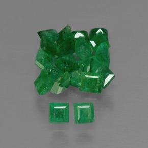 Gemas de esmeralda verde natural de  ct, cuadrado, SI
