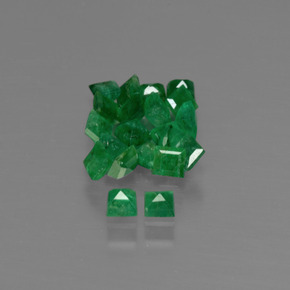 Gemas de esmeralda verde natural de  ct, cuadrado, SI
