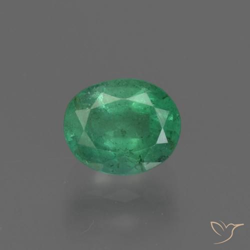 0.96ct Natural Verde cálido Esmeralda, Ovalada, SI, Photo A