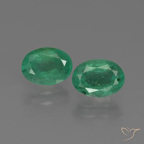 Gemas de Esmeralda Verde medio natural de 1.79 ct, Corte Óvalo, SI