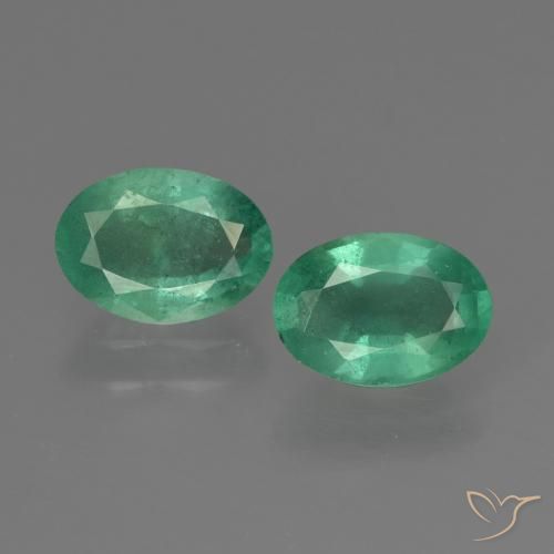 Gemas de esmeralda verde natural de 1,37 ct, corte óvalo, SI