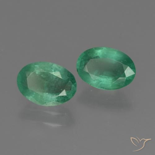 Gemas de esmeralda verde natural de 1,37 ct, corte óvalo, SI