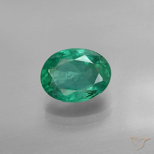 1.39ct Natural Verde frío Esmeralda, Ovalada, SI